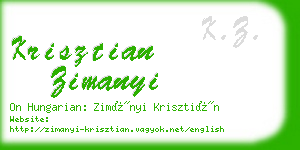 krisztian zimanyi business card